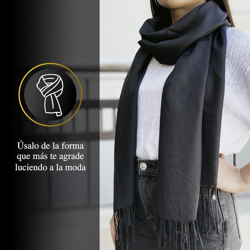 Vedicci Pashmina para Mujer con Acabado Suave y Ligero -
