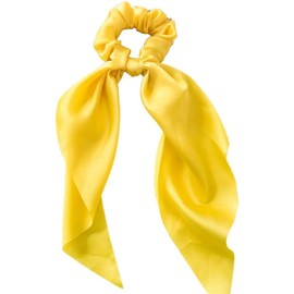 Yellow Women Girl Bow Satin Ribbon Ponytail Scarf Hair Tie Rope Scrunchies Elastic Band Hair Scrunchies Bands Hair Elastics and Ties Hair Accessories,Hair Styling Accessories,Ponytail Holders