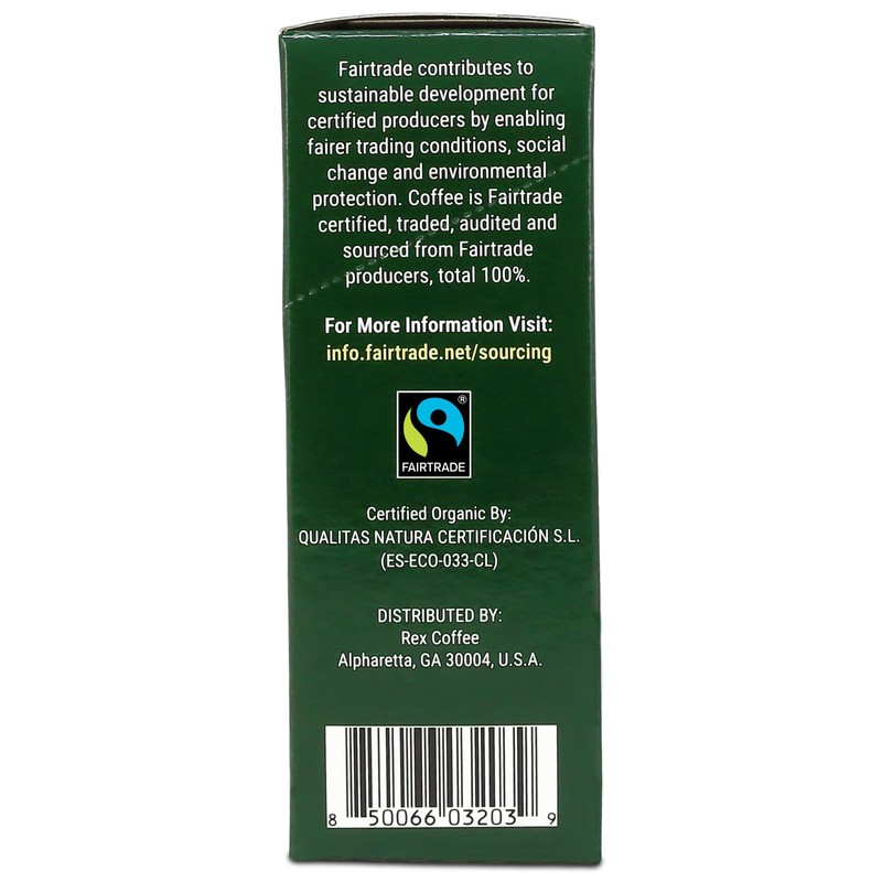 Rex Coffee Organic Fairtrade Natural Decaf Freeze-Dried Instant Sticks –