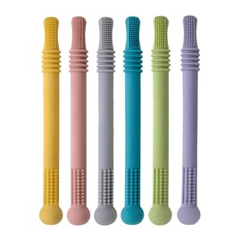 DECHOUS 6piezas Palitos Tubo Hueco de Silicona para Morder Juguete para Molares