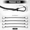 4 Pcs Bungee Cords with Carabiner Clips, Elastic 30cm Bungee