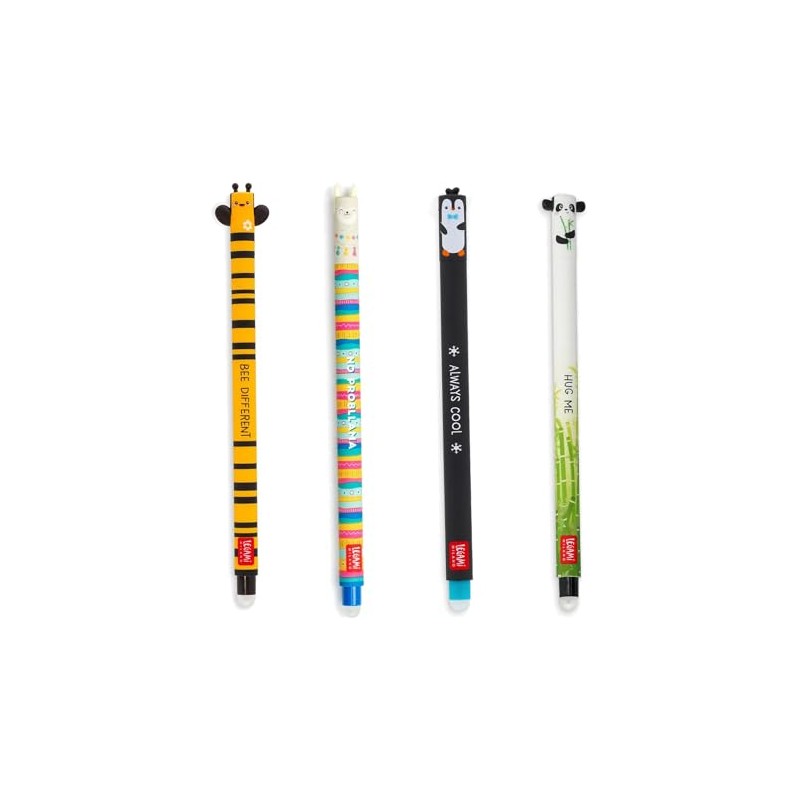 LEGAMI - Set of 4 Gel Eraser Pens, Erasable Pens