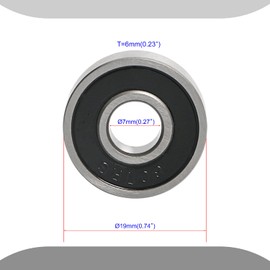 Aopin 607-RS Ball Bearings ID 0.27 x OD 0.74 Inch Double Rubber Sealed Miniature, Supporting Radial and Axial Loads, Applicable For Skateboards Bearing, Inline Skates,Scooters,Wheelbarrows Wheel 4 Pcs