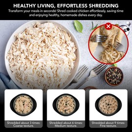 Chicken Shredder with Tray – Fast & Easy Meat Shredder for Pulled Chicken, Pork or Beef – BPA-Free, Anti-Slip Base, Dishwasher Safe – Manual BBQ Gadget – Designed in USA – Cozy Kitchen