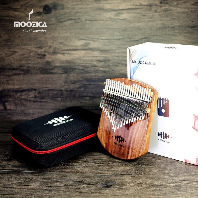 Moozica Kalimba 21 Keys Solid Koa Wood, Single Solid Wood