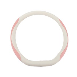 Hihaha Steering Wheel Cover/Front Steering Wheel Accessories for Car Vehicle/Durable D Shape Leather / 1 Pcs Beige Gray Pink