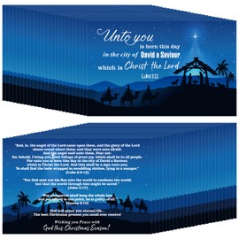 Noveread 300 Pcs Gospel Tract Card Plan of Salvation Cards Pocket Holy Postcards Prayer Postcards Christian Inspirational Bible Verse Bookmark for Christian Gifts Women Men Ministering Tool (Nativity)