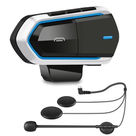 Auriculares inalámbricos para motocicleta, puerto tipo C, radio FM, respuesta automática manos libres, número de teléfono entrante, música estéreo HD