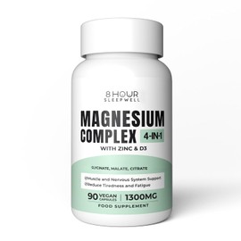 Magnesium Glycinate Capsules 1300mg | 4-in-1 Complex | 8 Hour Sleepwell