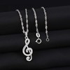 MICGIGI Women's 925 Sterling Silver Necklace Music Note Shape Cubic