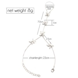 Sttiafay Bohemian Finger Ring Bracelets Rhinestone Daisy Finger Chain Beach Slave Hand Chain Bracelets Jewelry for Women and Girls