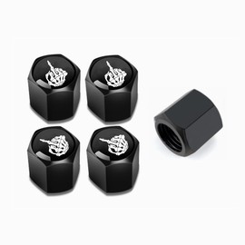 Metal Wheel Tire Valve Stem Caps 5 Pack - Cool Sugar Skull Pattern Aluminum Air Valve Caps for Cars, Trucks, Bikes, Motorcycles, Bicycles - Corrosion Resistant