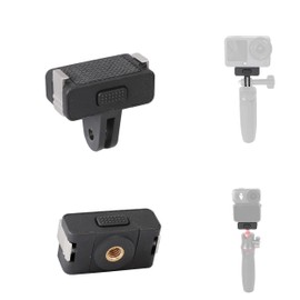 PellKing 2-Pack Magnetic Quick Release Adapter Kit for DJI Osmo Action 6/Osmo Nano, Base Mounts with 1/4" Screw Hole & Dual-Jaw Clip, Aluminum Build for Chest Strap Head Strap Tripod Accessories
