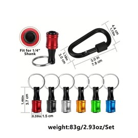 Casual Hex Shank Drill Bit Storage Rod Extension Rod Metal Fun Keychain for Summer, Quick Change Drill Bit Electric Screwdriver Holder for Women & Men - Color: Multicolor, Size: one-size