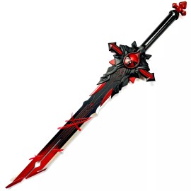 Unbranded 40" Fantasy Foam Sword Wolf Gravestone, Black & Red Genshin Impact