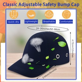 3 Pcs Bump Cap Baseball Hat Style Hard Hat Helmet Safety Cap Breathable Lightweight Safety Hat for Men Women, Comfortable Head Protection Cap, 3 Colors