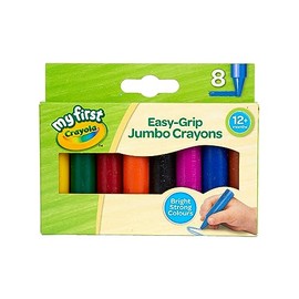 CRAYOLA MyFirst Jumbo Crayons - Assorted Colours (Pack of 8) | Easy-Grip Colouring Crayons Perfect for Toddlers Hands | Ideal for Kids Aged 12+ Months