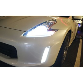 iJDMTOY LED Daylight Nighttime Enable Wiring Kit w/Xenon White Color Matching LED Position/Parking Light Bulbs Compatible With Nissan 2013-2020 370Z
