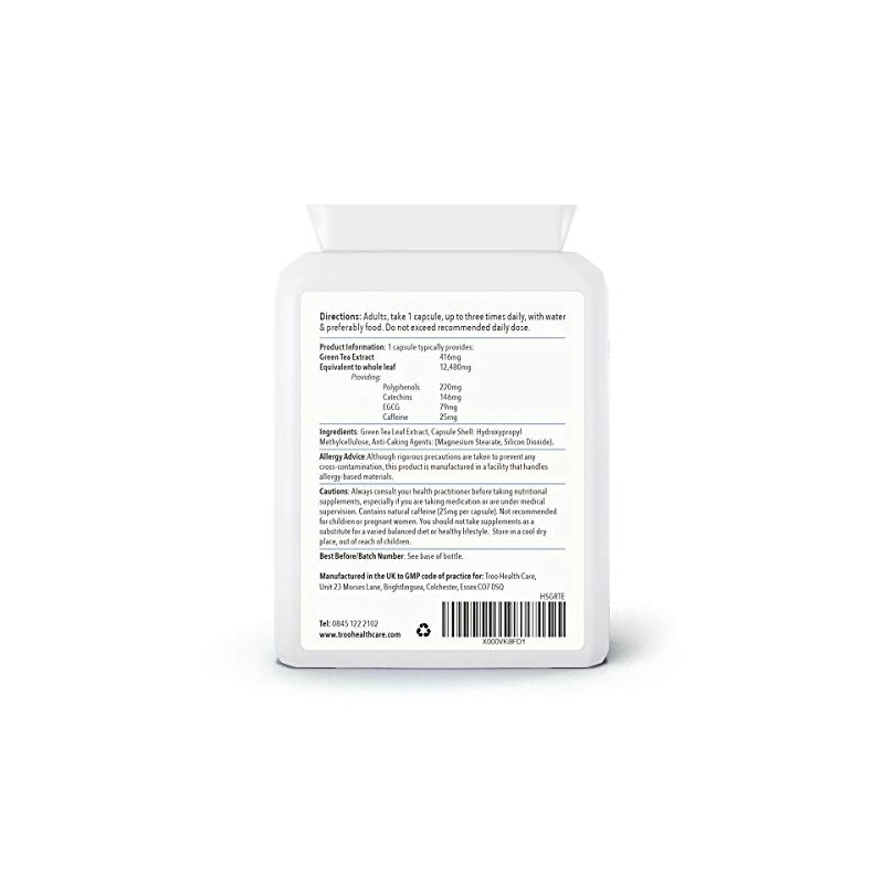 Green Tea Extract Supplement (12,480mg) - 90 Capsules - Providing