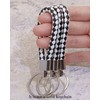 PPhtony Braided Leather Key Fob Car Keychain Ring Woven Strap