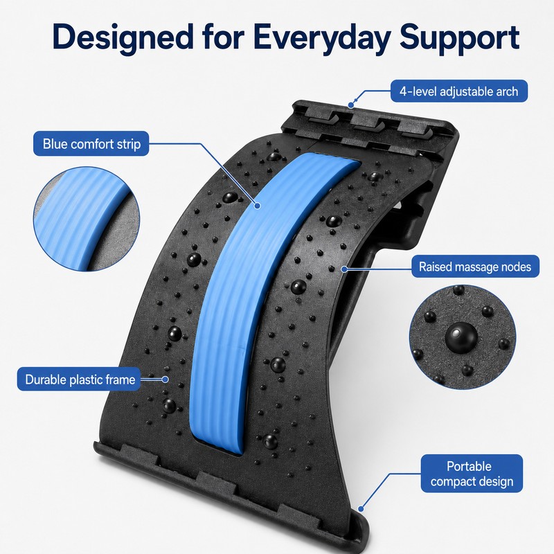 Adjustable Back Stretcher for Daily Comfort – 4-Level Lumbar Support
