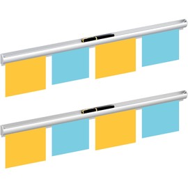 Henoyso 2 Pieces Restaurant Ticket Holder Receipt Holder Aluminum Order Ticket Rack Silver Kitchen Slide Check Rack for Office Cafes Pubs(32 Inch,Pen Slot)