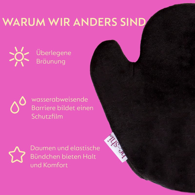 He-Shi Luxury Velvet Tanning Glove - Double-Sided, Reusable and Washable