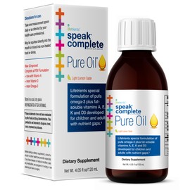 Lifetrients – Speak+D Pure Oil – Natural Lemon – 4.05 oz – Pediatrician Formulated to Support Children with Special Nutritional Requirements – Enhanced with Omega-3, Vitamin A, D, E & K