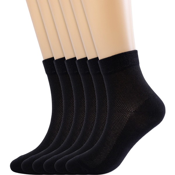 Arukora Women's Ankle Mesh Socks, 6-Pack Summer Breathable Crew Socks