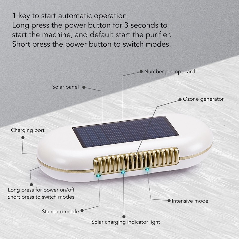 Solar Powered Car Air Purifier Car Air Freshener Solar Energy