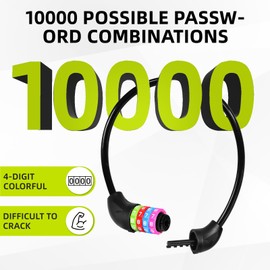 SPGOOD Bicycle Lock with Numbers for Children (10 x 650 mm), Anti-Theft Cable Lock Code Combination, Bicycle Combination Lock for Girls Boys, Bicycle Accessories, Children's Bicycle Lock (Black)