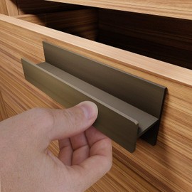 HRX Self-Adhesive Edge Fingerpull Door Handle - Easy to Install Screwless Peel and Stick on Glass, Wood, Metal, Plastic - Sliding Doors Knob for Kitchen Fronts, Drawers & Dressers Panels - 2 Pack