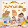 Capybara Birthday Decorations - 180X110CM Capybara Happy Birthday Backdrop, Theme