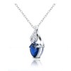 Ice Gems Sterling Silver Created Sapphire & White Topaz Heart