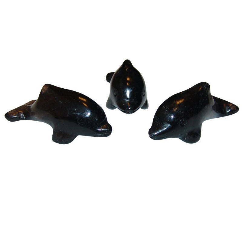 Obsidian Black Dolphin Approx. 50 x 18 mm Gemstone Lucky