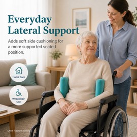 Wheelchair Side Support Pillow for Posture – Polyester Back Cushion for Elderly Home Care, Side Stability & Comfortable Seated Support