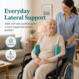Wheelchair Side Support Pillow for Posture – Polyester Back Cushion for Elderly Home Care, Side Stability & Comfortable Seated Support