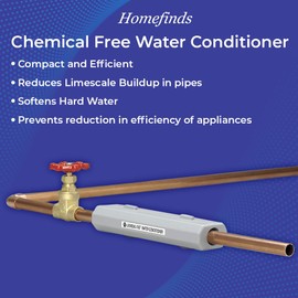 SAGEFINDS Chemical Free Water Conditioner | Reduces Limescale Buildup | Softens Hard Water | For Standard 3/4-Inch Pipes | Easy Install
