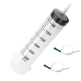 Charmoon Syringe, Large Capacity, Syringe with Tube, Oil Resistance, Liquid Oil Change, Air Release (10.1 fl oz (300 ml)