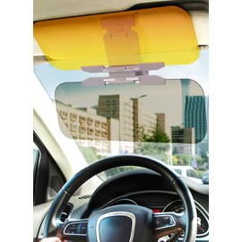 Keenso Sun Visor Extender for Car, 2 in 1 Anti Glare Visor HD Car Sun Visor for Day Night Driving Car Visor Sun Blocker Adjustable for Car Anti-Glare, Fog, Snow Blindness & UV Rays