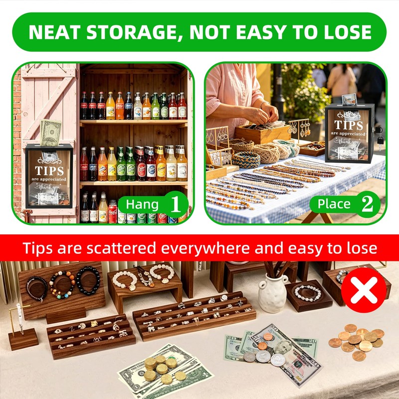 WNJ Wooden Tip Box with Lock & Slot - Secure