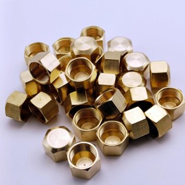 30Pcs Brass 3/8'' Compression Cap, Bathroom Angle Stop Valve Cap, Water Hose Cap, Compression Fittings