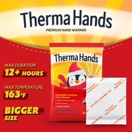 Hand Warmers (40 Packs) - Premium (Size: 3.5 inch x 4 inch, Duration: 12+ Hours, Max Temp: 163 F) Air-Activated, Convenient, Safe, Natural, Odorless, & Long Lasting Hand Warmers Disposable