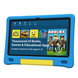 NOBKLEN 10.1 Inch Kids Tablet with Shockproof Case | Android 14, 64GB+8GB RAM, 12H Battery | Parental Control, Google Kids Space & Preloaded Educational Apps | WiFi 6, HD Display, Ages 3-12