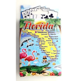 World By Shotglass Florida Map New Collectible Souvenir Playing Cards with Header