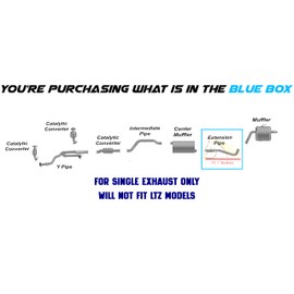 Exhaust Extension Pipe Compatible for 2009-2017 Chevy Traverse 3.6L | Stainless Steel | Northeastern Exhaust | Free Clamps Included | Automotive Replacement Part