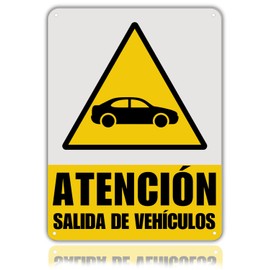 LEIASA Ausfahrtsschild für Fahrzeuge - 21 x 28 cm - Aluminium - reflektierend - Dicke 0,8 mm - Ausfahrtsschild für Fahrzeuge - UV-Druck - robust für den Außenbereich