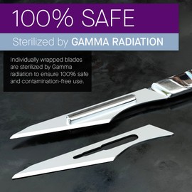 Pack of 100 Disposable Scalpel Blades 11, Size 11 Scalpel Blades for Scalpel Knife 11 Blades, Dermaplaning Tool for Face Professional Dermablade Blades. 11 Blade, Sterile