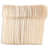 Compostable Forks, Wood Disposable Utensils, 100 Wood Forks, Compostable Utensils