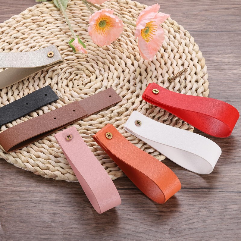 sourcing map 4pcs Leather Curtain Rod Holder 1 x 4.7